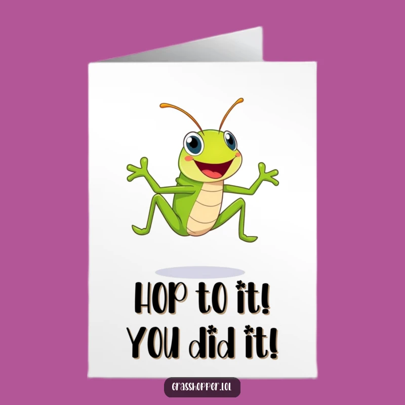Free Printable Congrats Card: Happy Grasshopper, Perfect Funny Downloadable Gift to Celebrate
