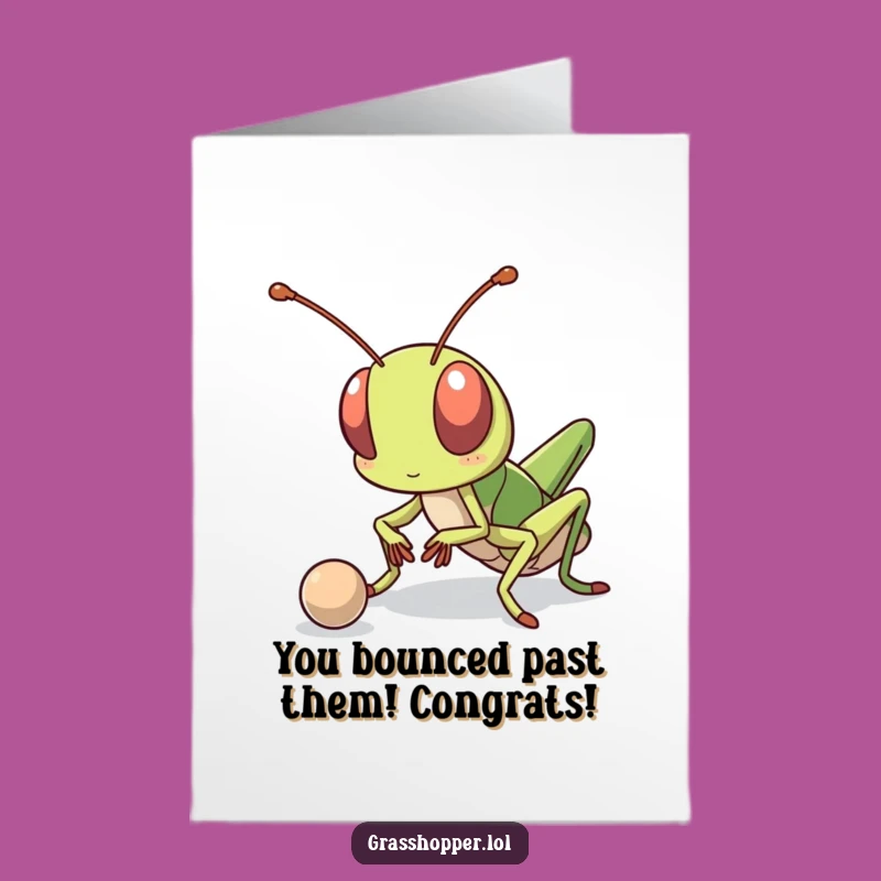 Free Printable Congrats Card: Grasshopper's Winning Bounce, Print at Home!