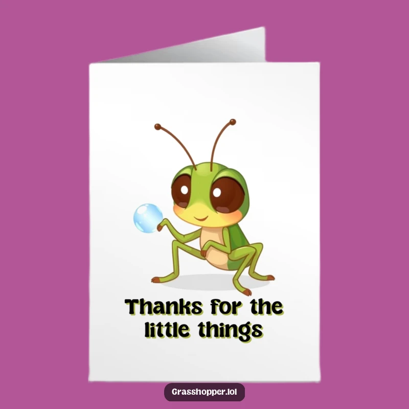 Curious Grasshopper Thank You Card: Free Printable Insect Greeting, Downloadable Gift