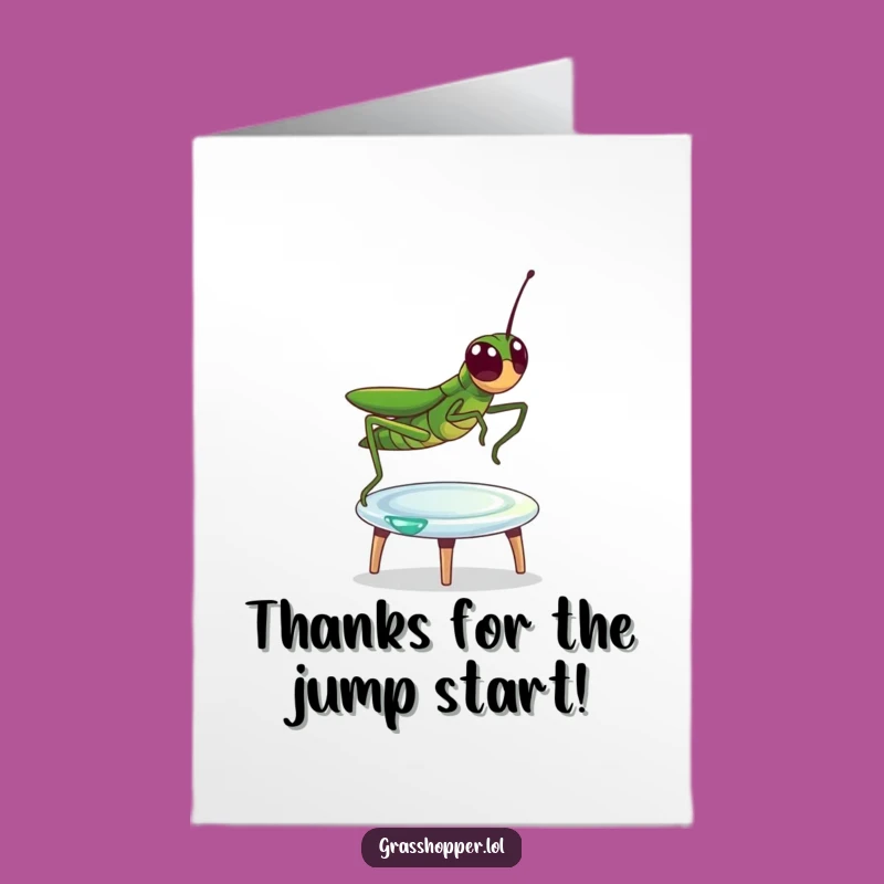 Free Printable Thank You Card: Grasshopper's Dewdrop Bounce, Perfect DIY Downloadable Gift