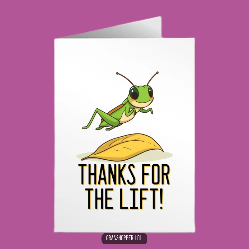 Funny Free Printable Grasshopper Leap Thank You Card - Downloadable Gratitude