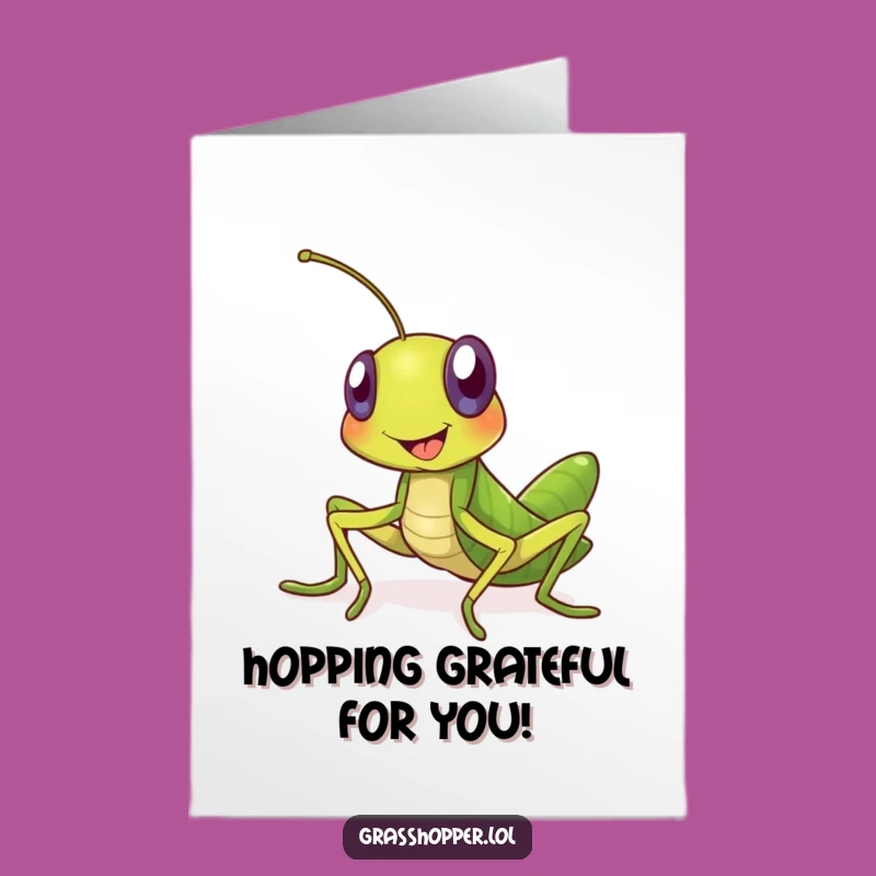 Free Printable Thank You Card: Grateful Grasshopper Pal - Funny Downloadable Appreciation