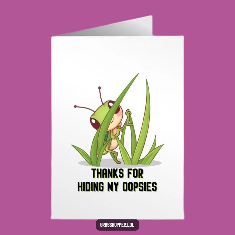 Funny Free Printable Thank You Grasshopper Card - Adorable Downloadable Gift Idea