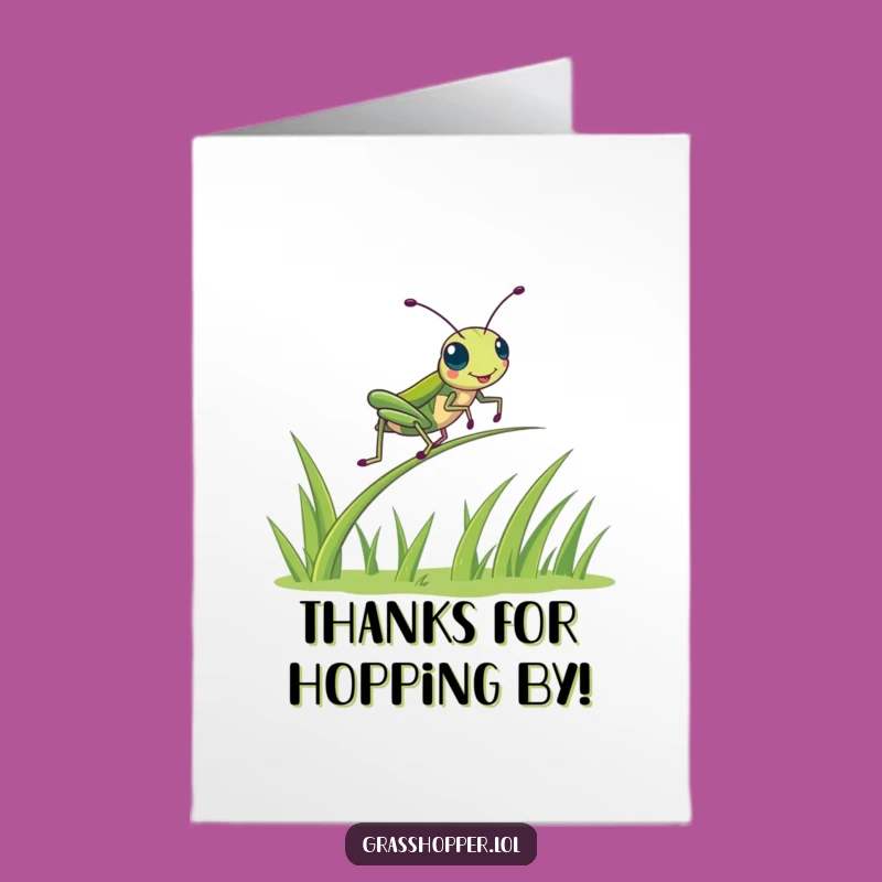 Funny Free Printable Grasshopper Thank You Card - Bouncing Insect Downloadable for Gratitude