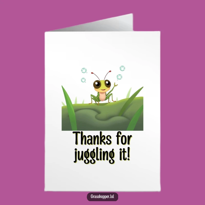 Funny Free Printable Grasshopper Thank You Card - Juggling Dewdrops Downloadable Gratitude