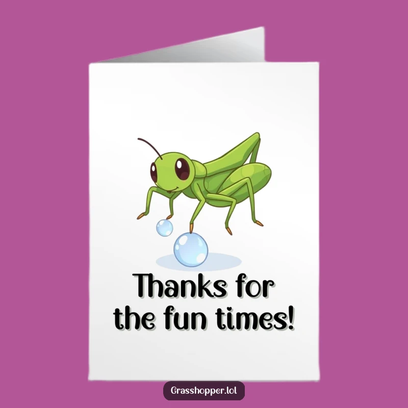 Free Printable Thank You Card: Dewdrop Grasshopper, Cute Downloadable Gift!