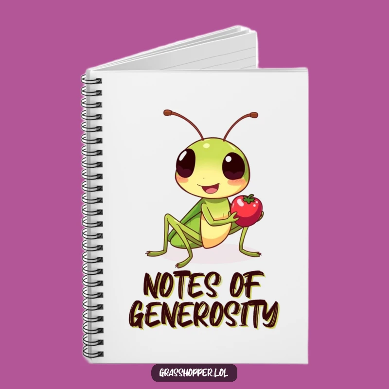 Funny Grasshopper Berry Notebook - Jot Down Kind Thoughts