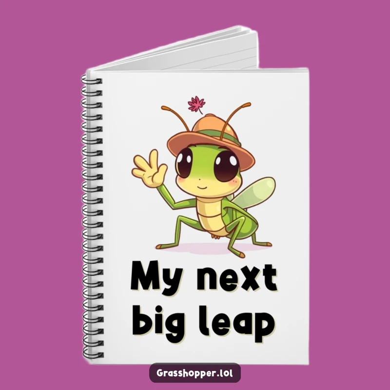 Funny Grasshopper Hat Notebook: Welcoming Insect Journal, Perfect Funny Gift