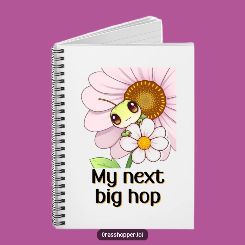 Funny Grasshopper Notebook - Playful Peeking Design, Humorous Journal for Ideas