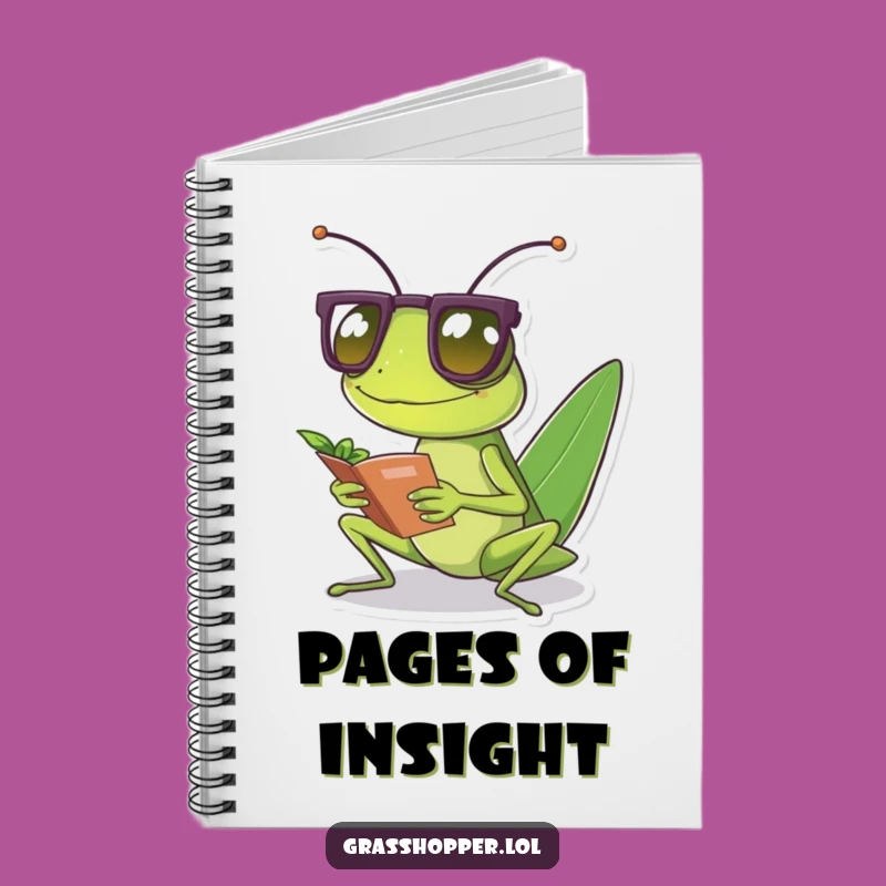 Funny Grasshopper Reader Notebook - Jot Down Wise Ideas