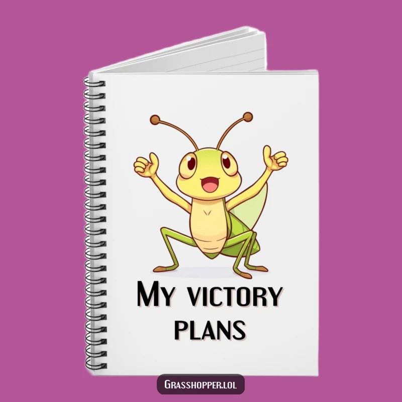 Funny Grasshopper Victory Cheer Notebook: Jot Down Wins with Enthusiastic Flair