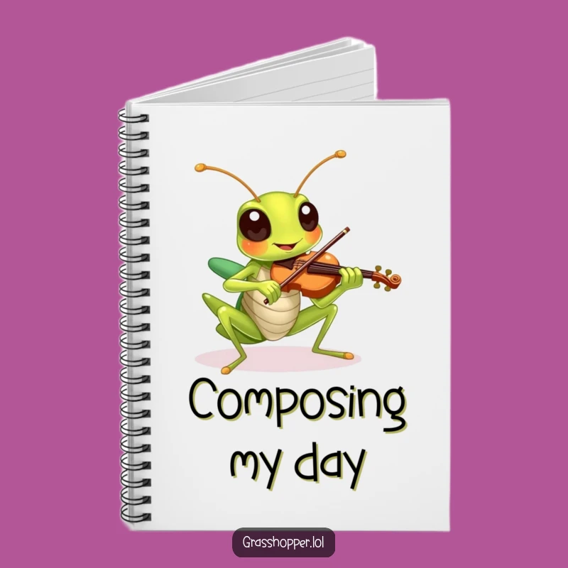 Funny Grasshopper Violin Notebook - Compose Your Thoughts Creatively