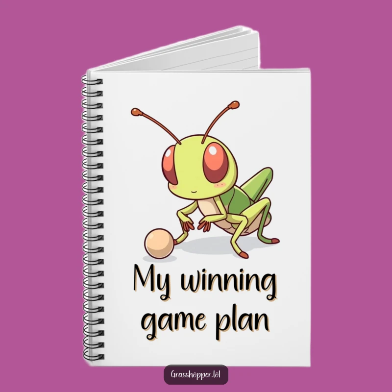 Funny Kawaii Grasshopper Notebook - Jot Down Goals with Determination