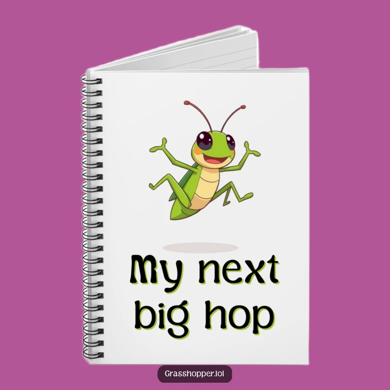 Funny Kawaii Grasshopper Notebook: Leaping Insect Journal Gift!