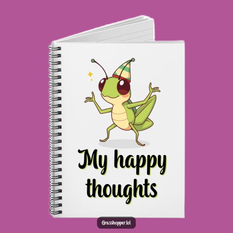 Funny Kawaii Grasshopper Notebook - Jot Down Celebrations with Style