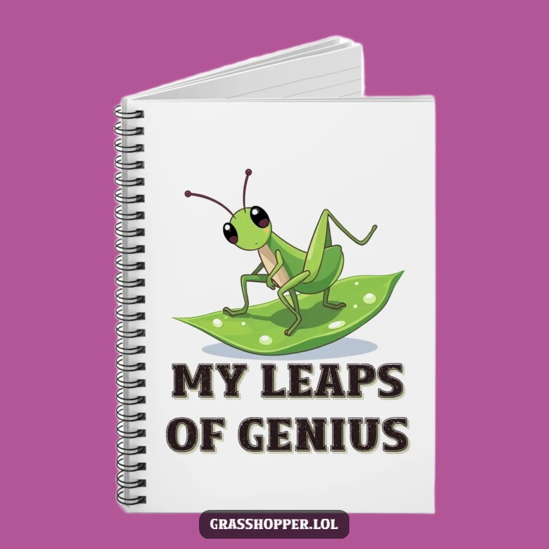 Funny Cartwheeling Grasshopper Notebook: Jot Down Ideas with Energetic Flair