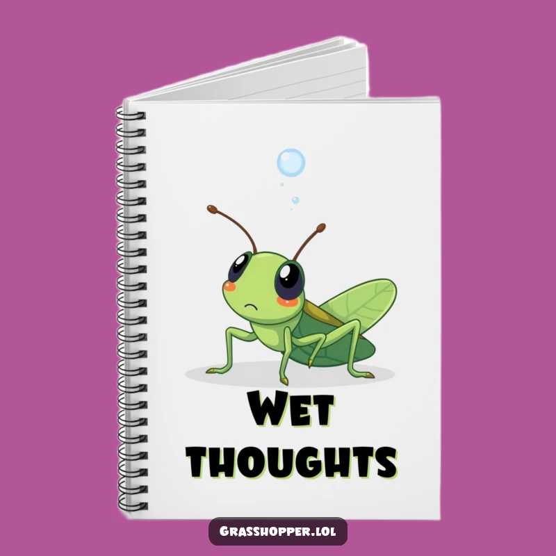 Funny Surprised Grasshopper Notebook: Dewdrop Surprise, Cute Journal Gift!
