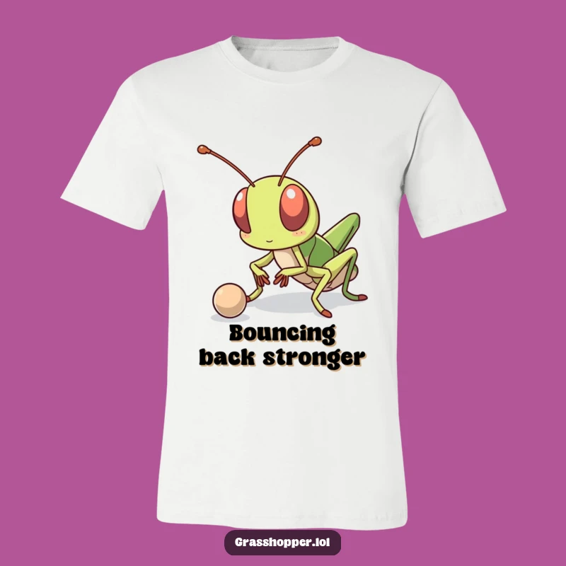 Funny Kawaii Grasshopper Determined T-Shirt - Sports Ball Player Tee