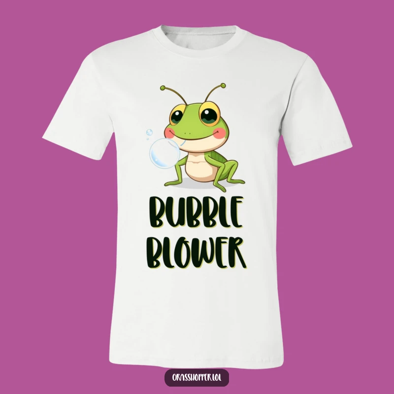 Funny Grasshopper Bubble Blowing T-Shirt: Wear Your Joy, Hilarious Gift Idea