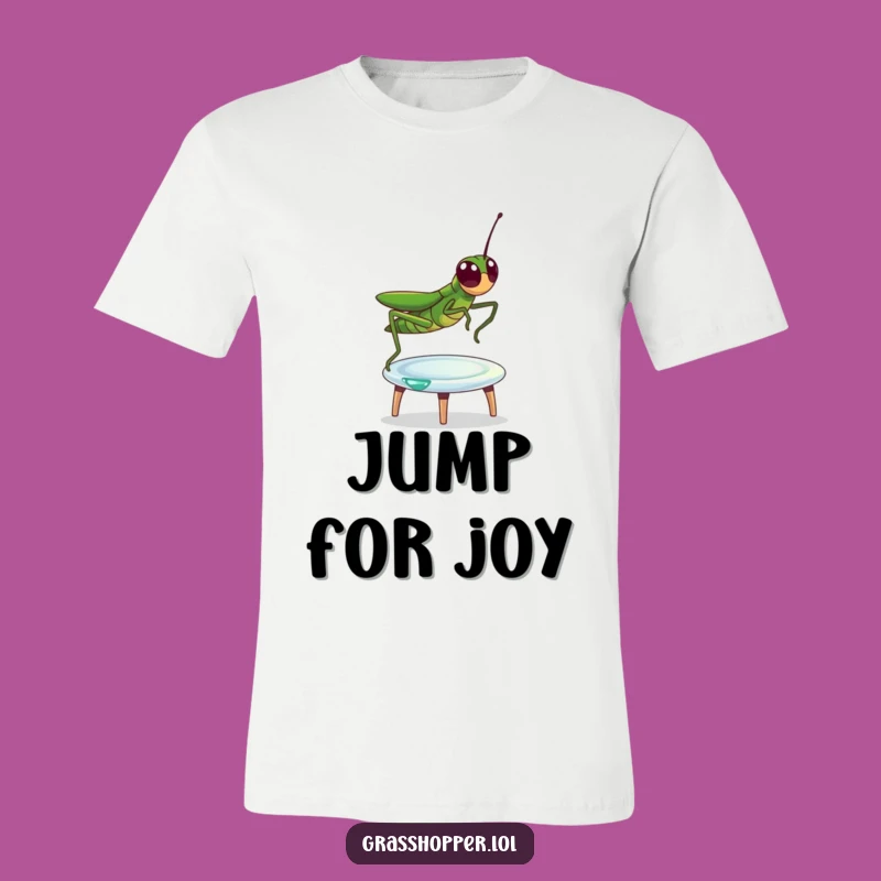 Funny Grasshopper Dewdrop Trampoline T-Shirt: Wear Your Playful Spirit Proudly