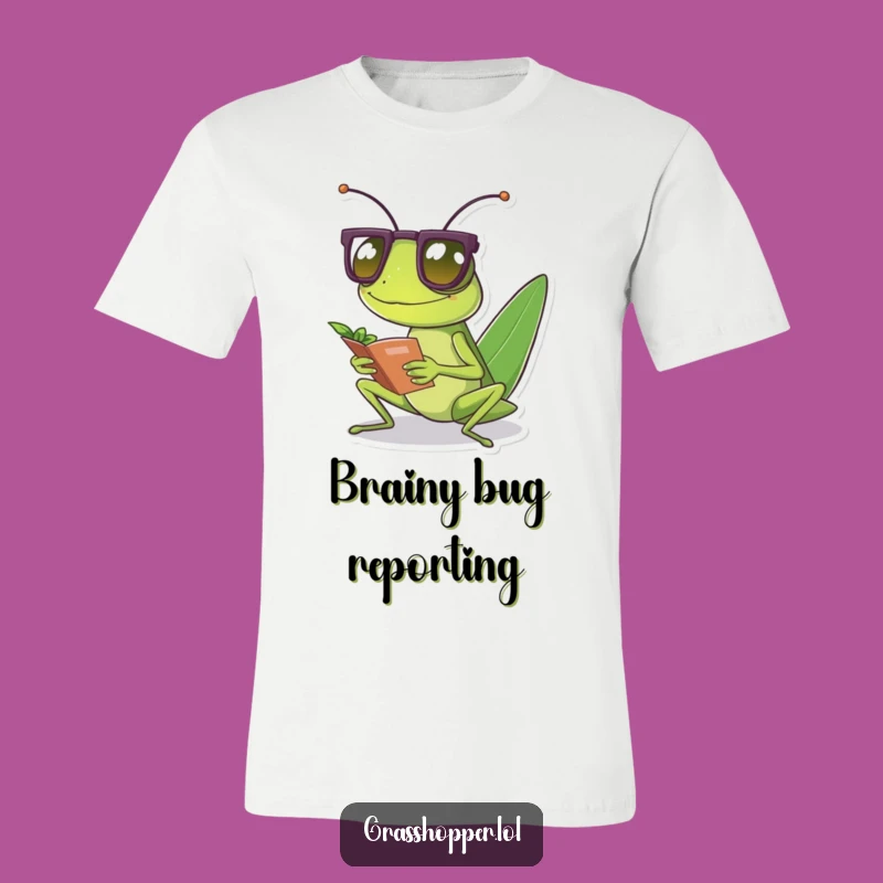 Funny Grasshopper Reader T-Shirt - Smart & Quirky Graphic Tee, Gift