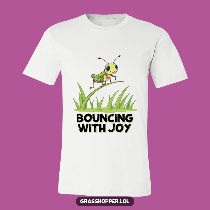 Funny Kawaii Grasshopper T-Shirt - Exciting Spring Bounce Tee