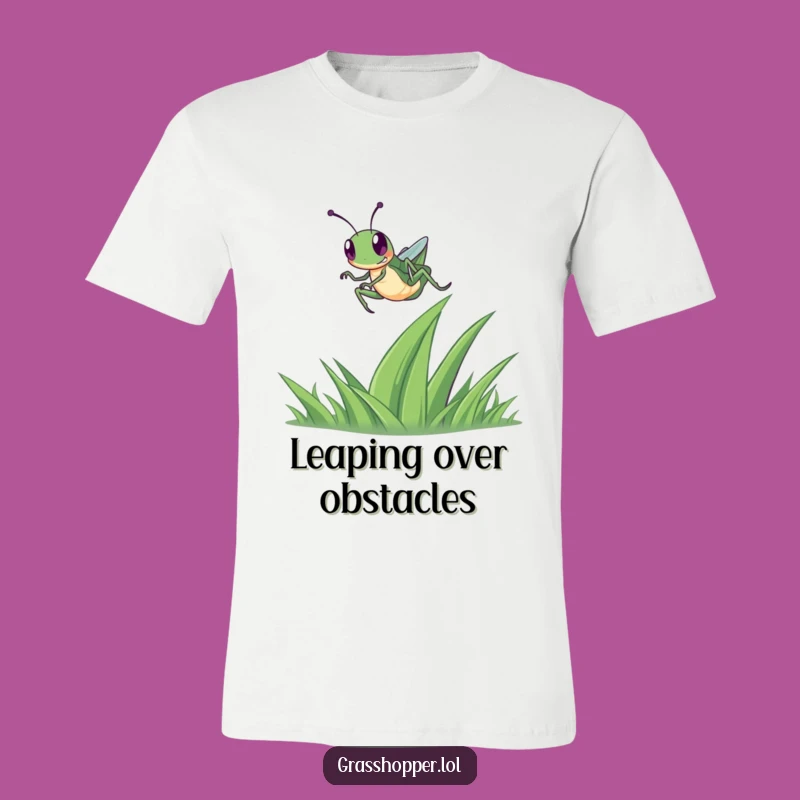 Funny Grasshopper Tee: Happy Leap Over Grass Nature Shirt