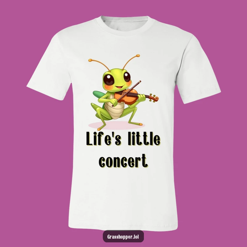 Funny Grasshopper Violin T-Shirt - Playful Music Tee, Ideal Funny Gift