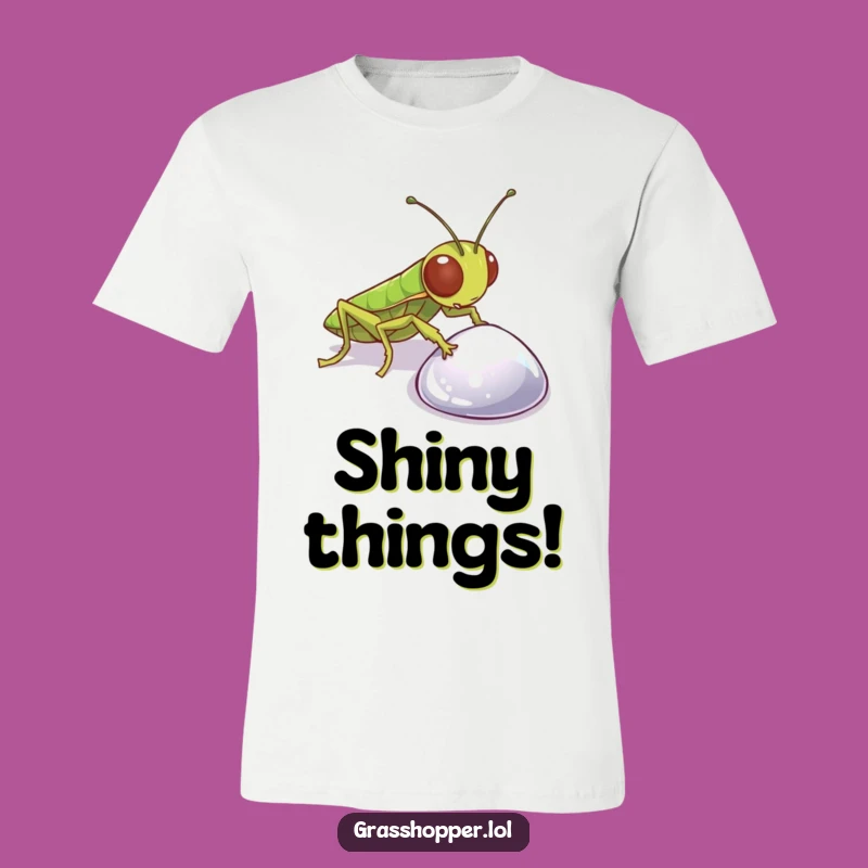 Funny Grasshopper Pebble T-Shirt: Curious Insect Adventure, Perfect Funny Gift
