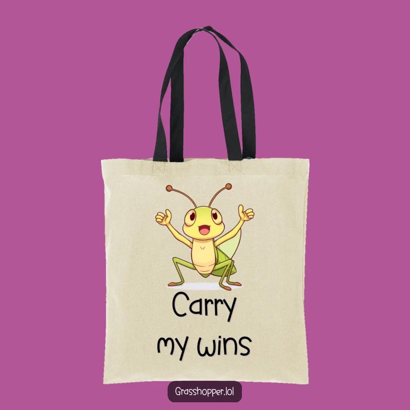 Funny Grasshopper Victory Cheer Tote: Carry Your Success with Whimsical Style