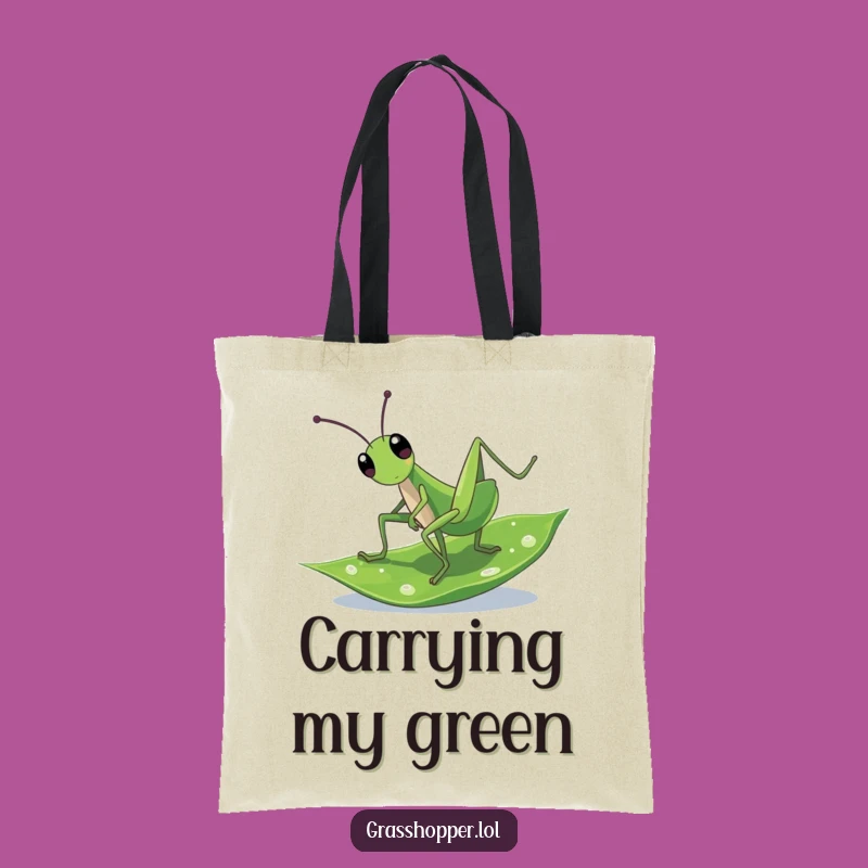 Funny Cartwheeling Grasshopper Tote Bag: Carry Your Energy On-the-Go