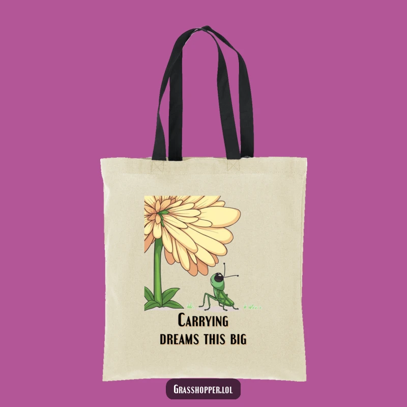 Funny Grasshopper Flower Tote Bag - Eco-Friendly & Stylish Humorous Nature Accessory