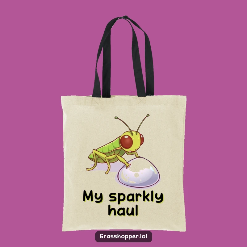 Funny Grasshopper Pebble Tote Bag: Curious Insect Carryall, Perfect Funny Gift