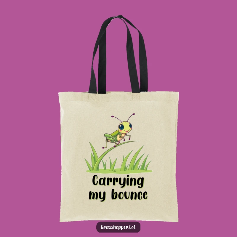 Funny Kawaii Grasshopper Tote Bag - Stylish Bounce & Gift